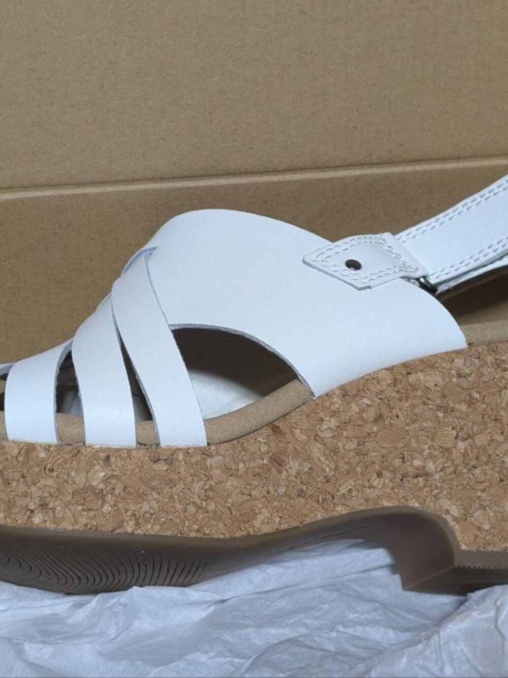 Clarks Giselle Ivy Wedge Sandal White US Size 7.5 - Picture 6 of 14